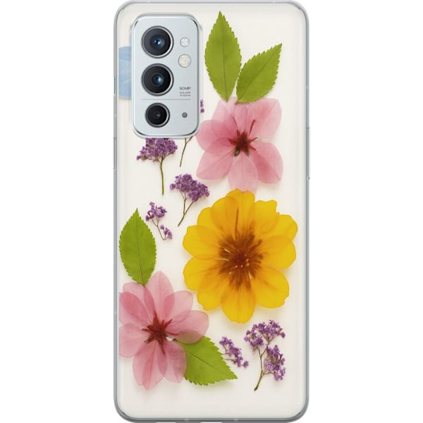 OnePlus 9RT 5G Gennemsigtig cover Pressede blomster