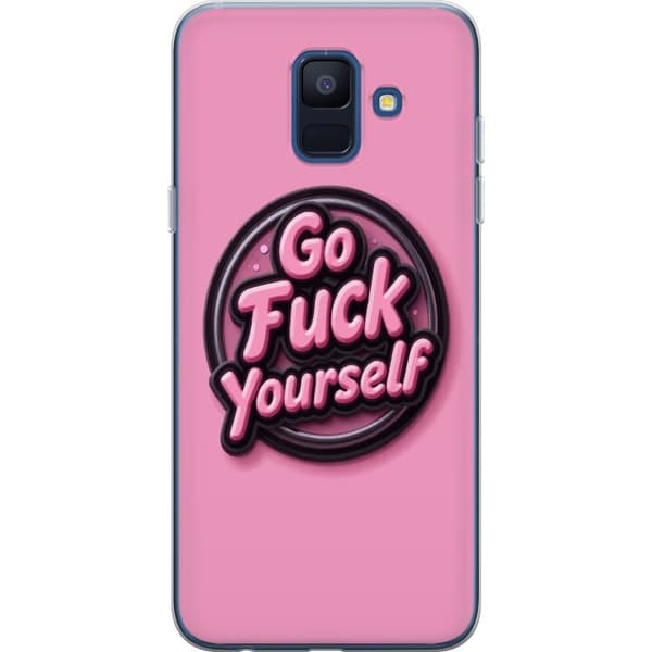 Kompatibelt Mobildeksel til Samsung Galaxy A6 (2018) Rosa 3D textposter