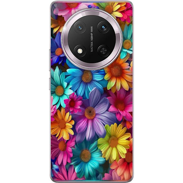 Honor Magic7 Lite Genomskinligt Skal Gerbera Blommor Färgglad Dekor Blommotiv Populärt Heminredning Färg Rik Väggkonst Design