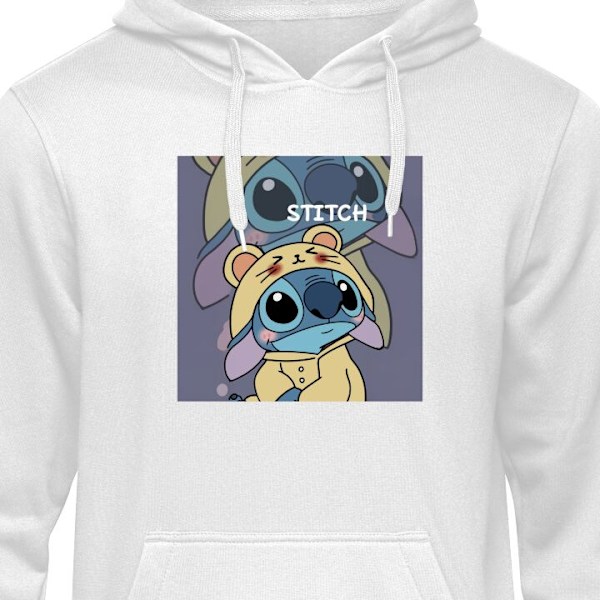Barn-Hoodie | Mjuk Huvtröja för Barn Stitch vit 7-8 År