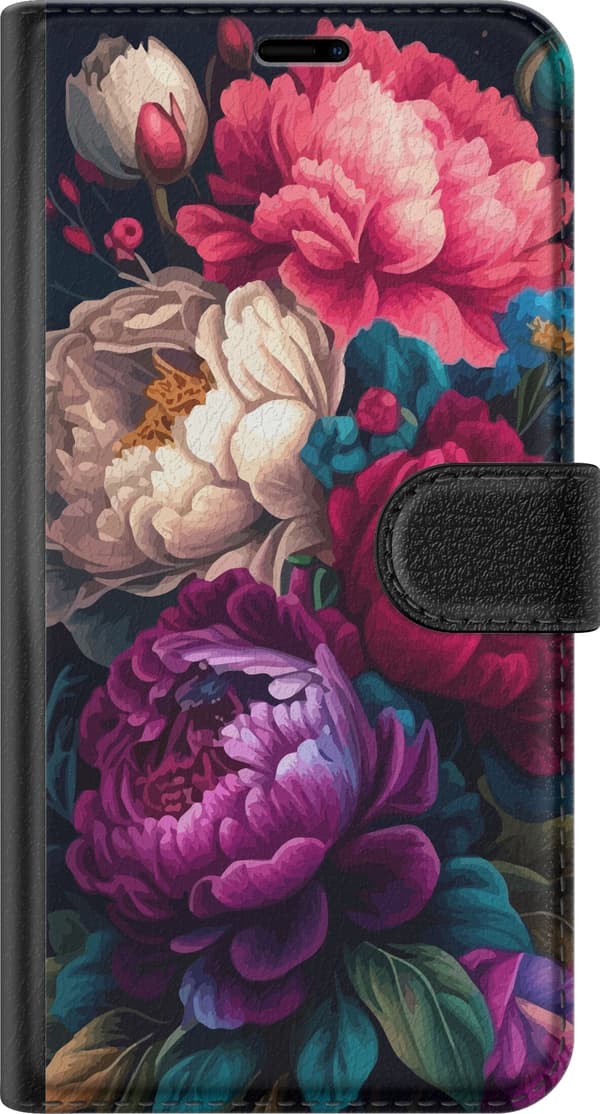Kompatibelt Plånboksfodral till Apple iPhone 15 Färgglada blommor
