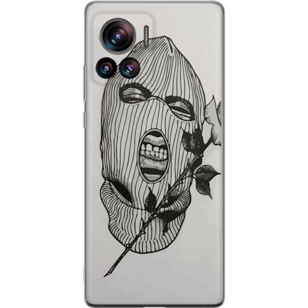 Motorola Edge 30 Ultra Gennemsigtig cover Ski Maske Ros Streetwear Design Grafisk Motiv Spænding Urban Stil Gadekunst Maskerade Symbol