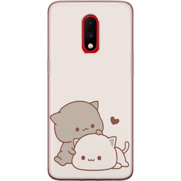 OnePlus 7 Läpinäkyvä kuori Kawaii Söpö Kissat