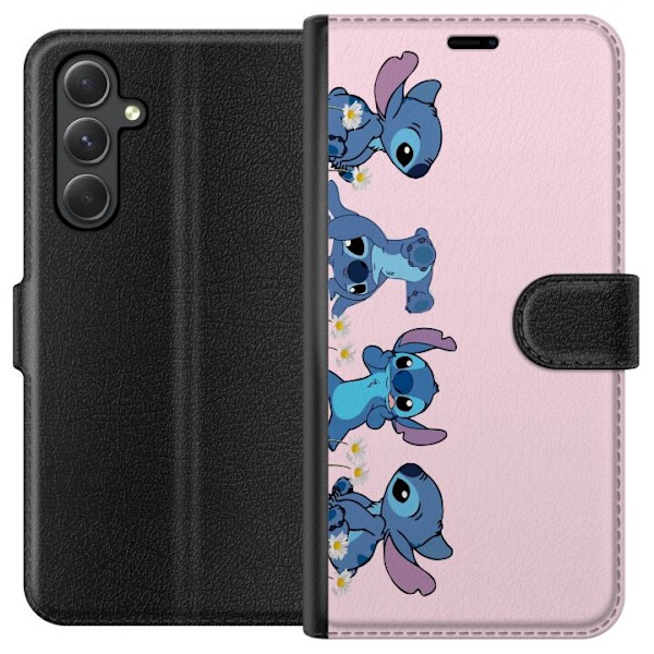 Samsung Galaxy A05s Plånboksfodral Stitch Skratt & Bus – Perfekt för Mobilskal eller Poster