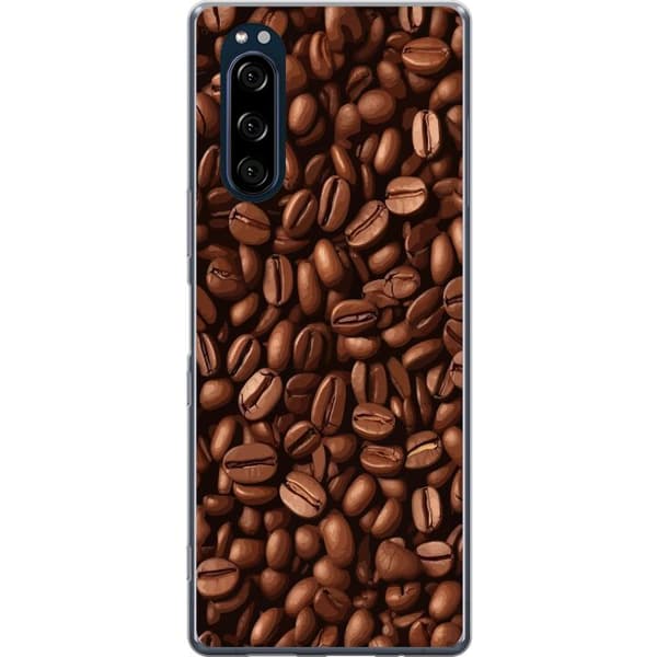 Kompatibelt Mobildeksel til Sony Xperia 5 Kaffebönor närbild brun