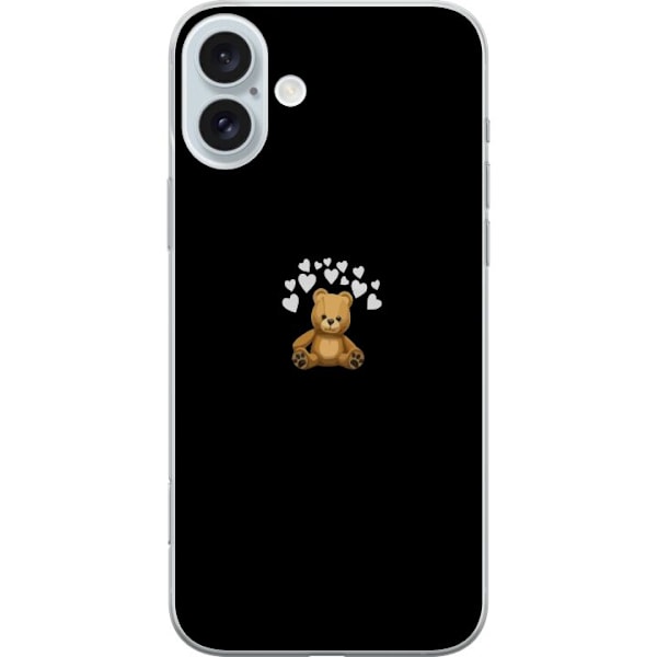 Apple iPhone 16 Plus Gennemsigtig cover Teddybjørn hjerte