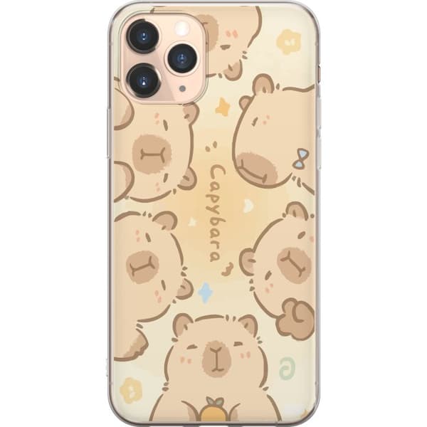 Kompatibel Mobilcover til Apple iPhone 11 Pro Søde kapybaraer, pasteldesign, søde flodsvin i bløde farver, sød varm stil med charme og legende energi