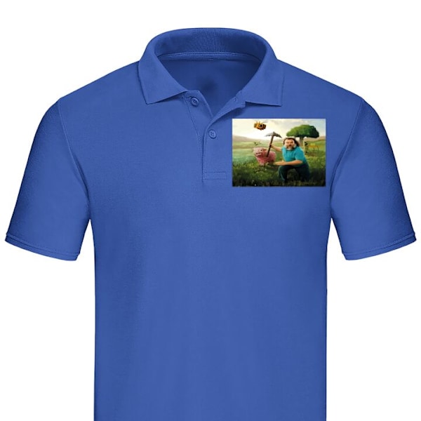 Piqué for Voksen | Elegant Piquégenser A Minecraft Movie Blå XX-Large