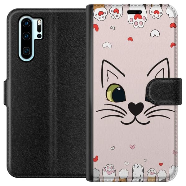 Kompatibel Tegnebogsetui til Huawei P30 Pro Mjooo Katt