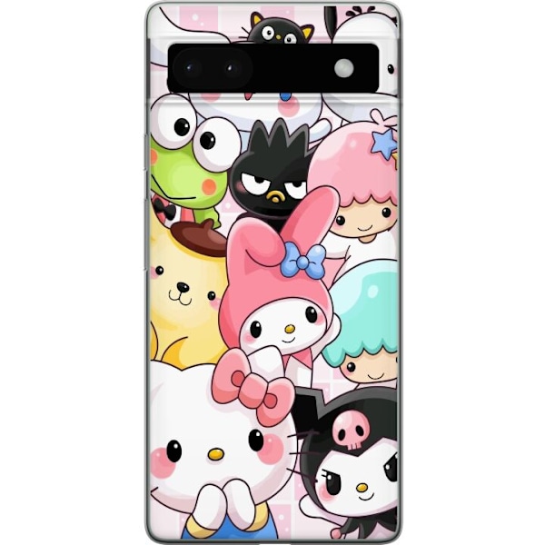 Google Pixel 6a Läpinäkyvä kuori Kawaii Sanrio Crew