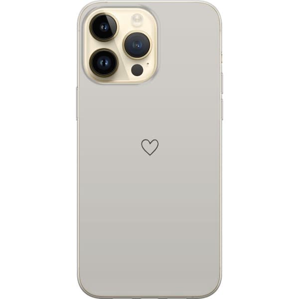 Kompatibelt Mobildeksel til Apple iPhone 15 Pro Max Hjerte Beige