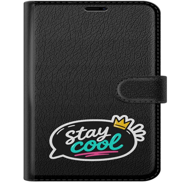 Kompatibel Tegnebogsetui til Apple iPhone Duo Cool taleboble - Sort motiv med stay Cool - Sort taleboble. sort