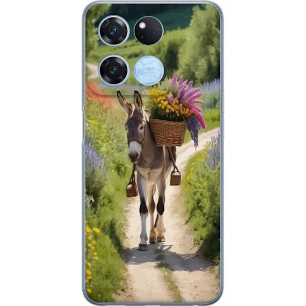 OnePlus Ace Racing Genomskinligt Skal Åsna Djurmotiv Rolig Design Naturmotiv Populär Dekor Humor Grafiskt Djurtema Exotiskt
