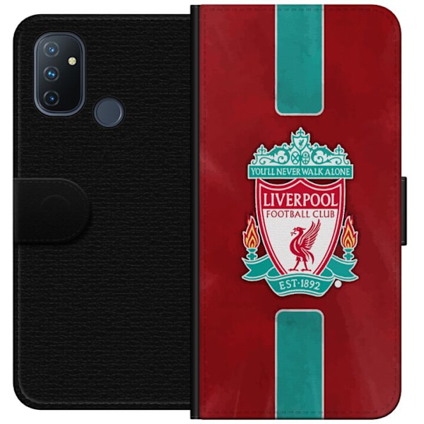 OnePlus Nord N100 Tegnebogsetui Liverpool FC - Klassisk Fodboldstolthed i Rødt