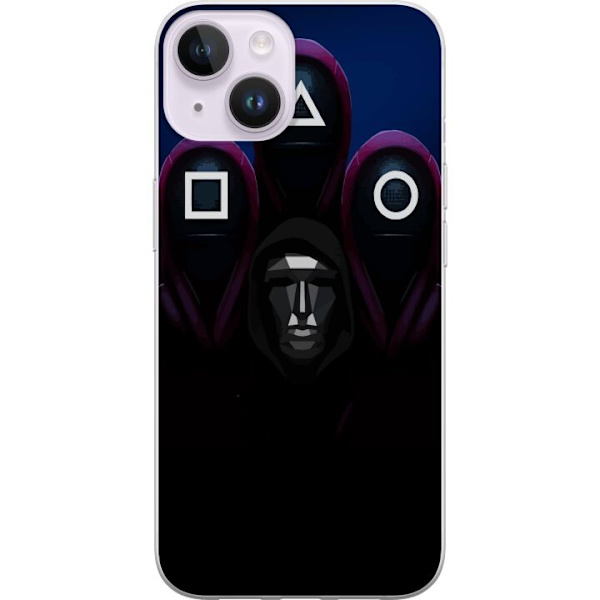Apple iPhone 15 Plus Genomskinligt Skal Squid Game Säsong 3 Nya Ikoner Populär Serie TV Motiv Asiatisk Drama Trend Ikoniskt Grafisk Design