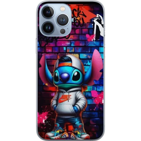 Kompatibelt Mobildeksel til Apple iPhone 13 Pro Max Gatekunstalien i hettegenser i neon-graffitistil
