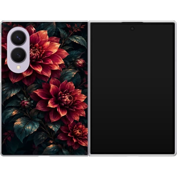 Kompatibelt Mobilskal till Samsung Galaxy Z Fold8 Röda dahlior röd