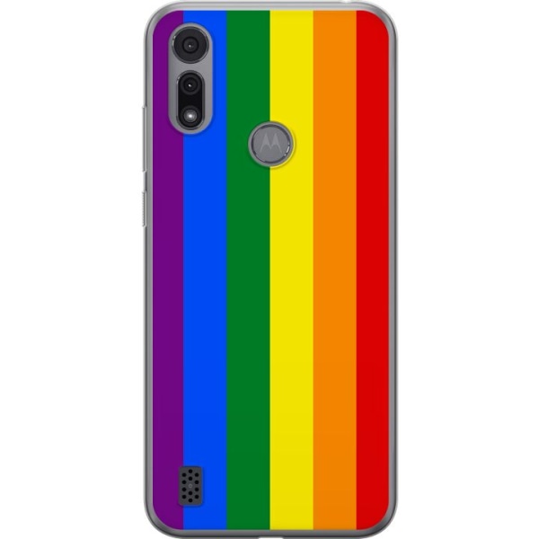 Motorola Moto E6i Gennemsigtig cover Pride Flagga