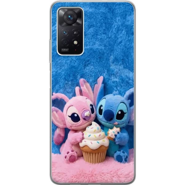 Kompatibel Mobilcover til Xiaomi Redmi Note 11 Pro 5G Søde blå og lyserøde figurer med stor cupcake og krymmel pink