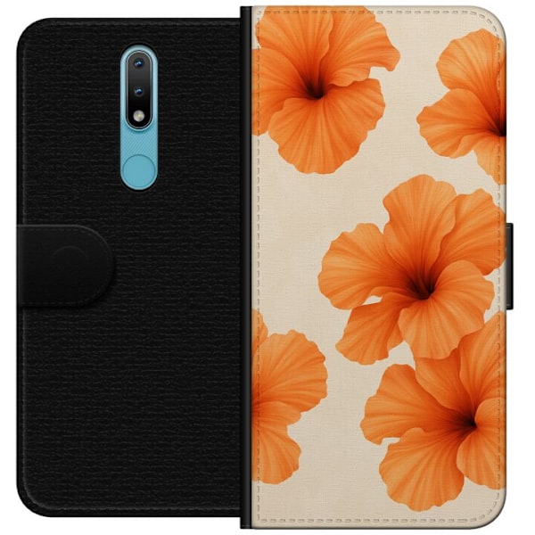 Nokia 2.4 Lompakkokotelo Papaya Punch