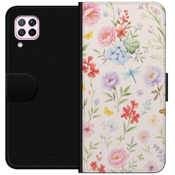 Huawei P40 lite Plånboksfodral Blommor