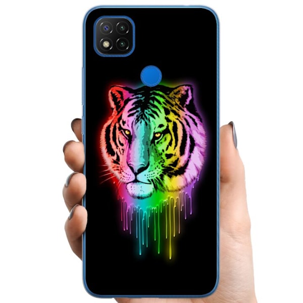 Xiaomi Redmi 9C NFC TPU Mobilskal Neon Tiger