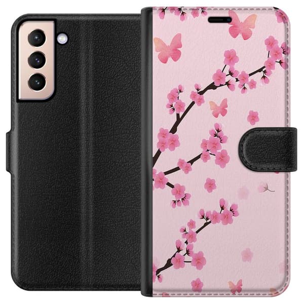 Kompatibelt Plånboksfodral till Samsung Galaxy S21 Blommor