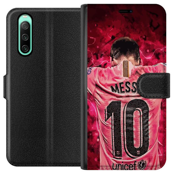 Sony Xperia 10 IV Lompakkokotelo Messi Jalkapallo Barcelona Argentiina Motivoiva Legendaarinen Pelaaja FC Barcelona Numero 10 Urheilu Jalkapallo