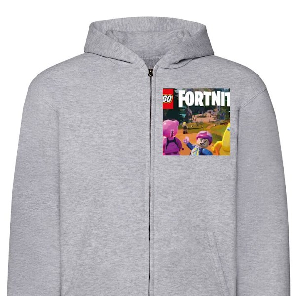 Zip-Hettegenser | Hettegenser med Glidelås for Voksne Fortnit grå M