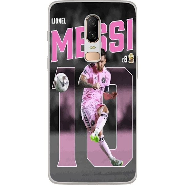 OnePlus 6 Genomskinligt Skal Lionel Messi - Rosa