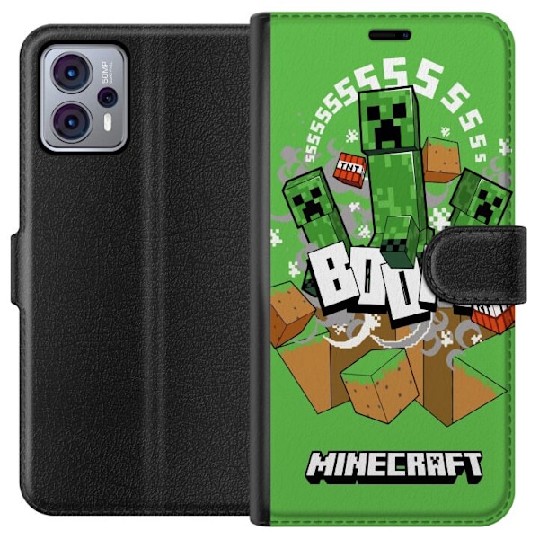Motorola Moto G23 Tegnebogsetui Minecraft Boom