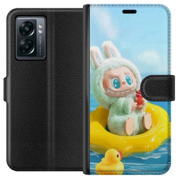 OnePlus Nord N300 Lompakkokotelo Labubu Stripe Attack - Raidat kohtaavat hirviöt