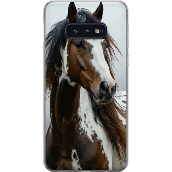 Samsung Galaxy S10e Genomskinligt Skal Häst Djurmotiv Grafisk Design Natur Kraftfullt Motiv Populär Väggkonst Djurtema Ridning