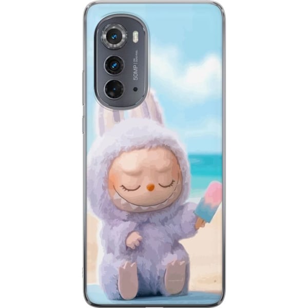 Motorola Edge (2022) Läpinäkyvä kuori Labubu Vaaleanpunaine