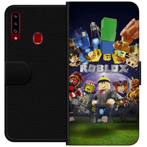 Samsung Galaxy A20s Tegnebogsetui Roblox Verden - Gaming Eventyr for Børn og Unge