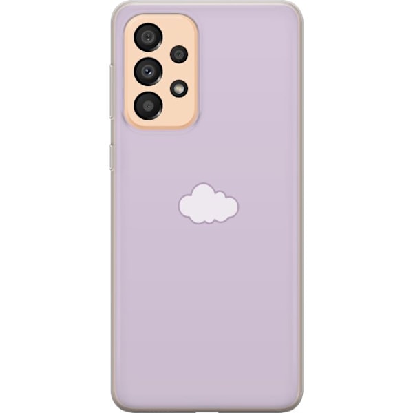 Samsung Galaxy A33 5G Genomskinligt Skal Lila Moln – minimalistiskt moln på lila bakgrund