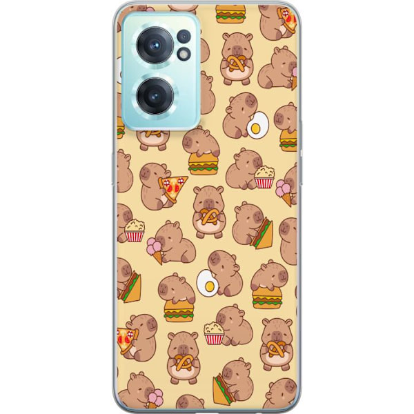 OnePlus Nord CE 2 5G Genomskinligt Skal Kawaii capybara mobilskal med flera söta figurer