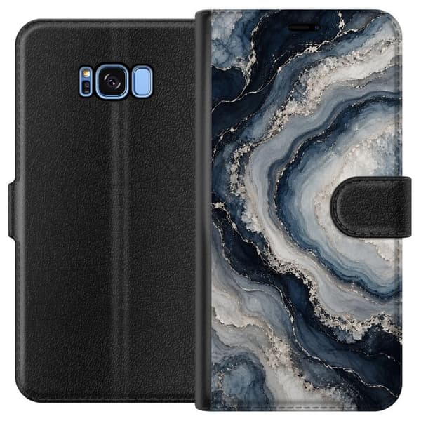 Kompatibelt Lommeboketui til Samsung Galaxy S8 Nattagat blå