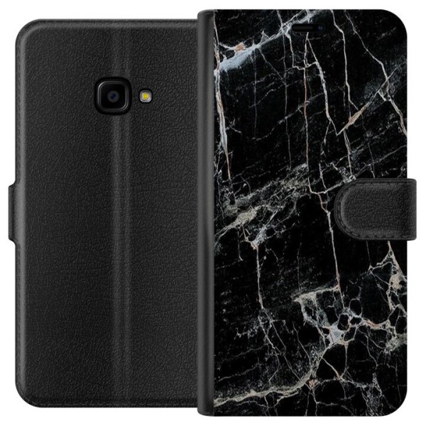 Samsung Galaxy Xcover 4 Lompakkokotelo Musta marmori