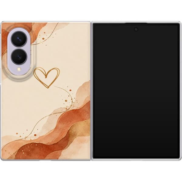 Kompatibel Mobilcover til Samsung Galaxy Z Fold8 Ravhjerte beige
