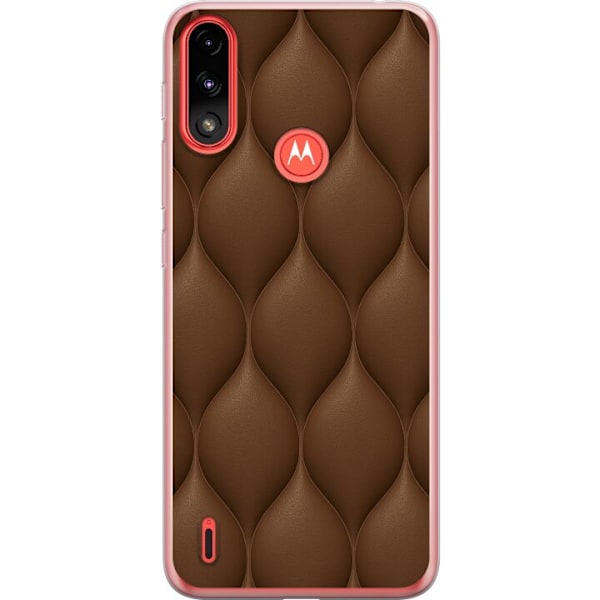 Motorola Moto E7 Power Genomskinligt Skal Cocoa Scales