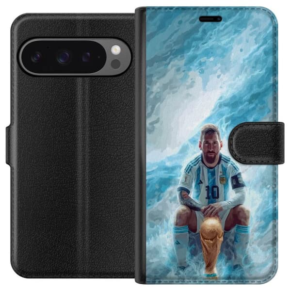 Kompatibelt Plånboksfodral till Google Pixel 9 Pro XL Lionel Messi Världsmästare blå