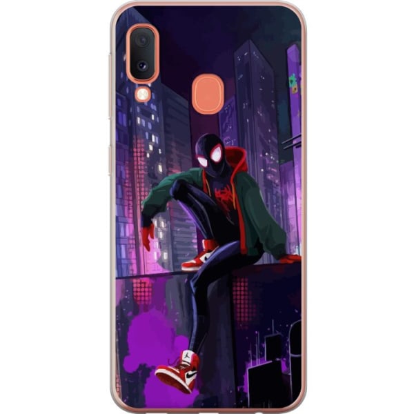 Samsung Galaxy A20e Läpinäkyvä kuori Fortnite - Spider-Man