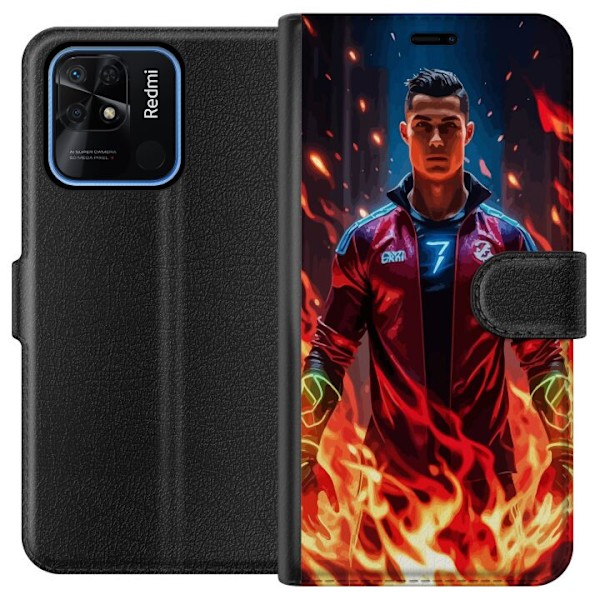 Xiaomi Redmi 10C Tegnebogsetui Ronaldo Inferno - fodboldhelt i