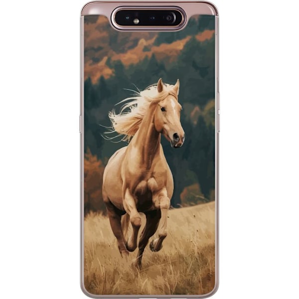 Samsung Galaxy A80 Gennemsigtig cover Løbende Hest