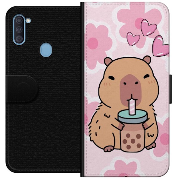 Samsung Galaxy A11 Tegnebogsetui Kawaii Capybara Hjerte Anime