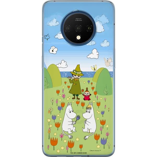 Kompatibelt Mobilskal till OnePlus 7T Mumin i blomsteräng grön