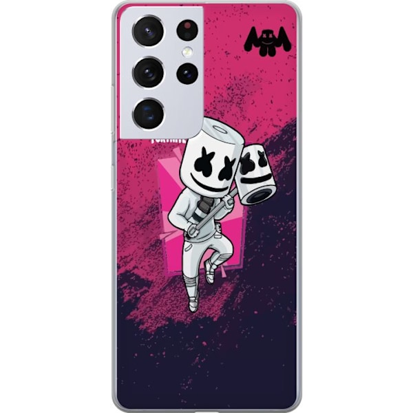 Samsung Galaxy S21 Ultra 5G Läpinäkyvä kuori Marshmello Fortnite Skin Emote Gaming DJ Hahmo Suosittu Aihe Lapsi Nuori Trendi