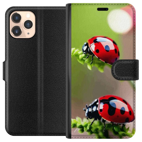 Apple iPhone 11 Pro Tegnebogsetui Ladybug Insekt Held Symbol Naturlig Motiv Populær Grafisk Motiv Dekoration Sommer Tur