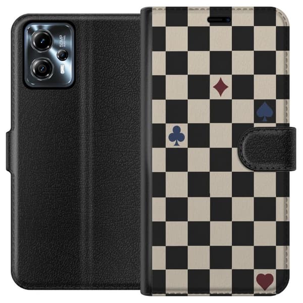 Kompatibel Tegnebogsetui til Motorola Moto G13 Sort kortskak sort